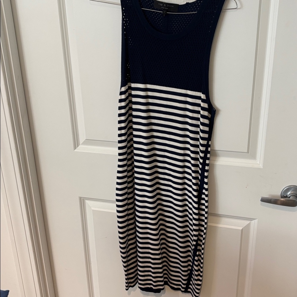 Rag & Bone Navy and Cream Striped Top